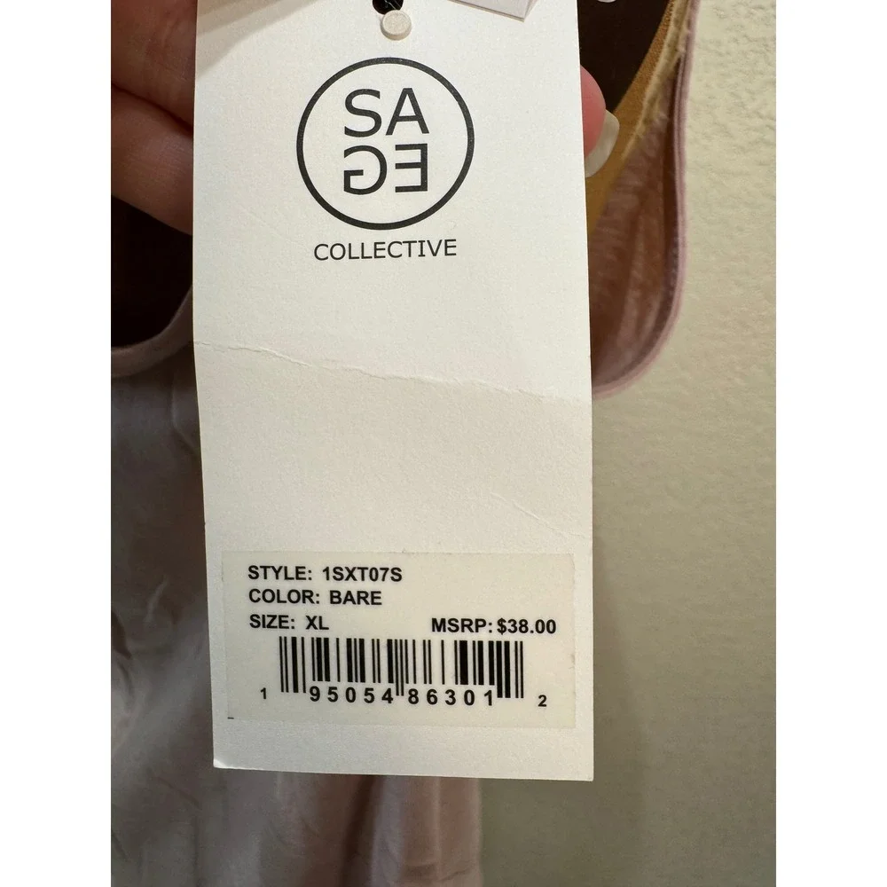 Sage Collective Women XL Bare Pink Braided Strappy Back Flowy Tank Top NWT - Picture 8 of 11